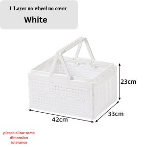Collapsible Stackable plastic storage box Durable laundry basket with optional wheels or cover basket-SG ready stock