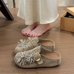 Free Shipping Thick-Soled Fireworks 2026 Spring And Autumn New Retro Thick-Soled Height-Increasing Slip-On Closed-Toe Sandals For Women