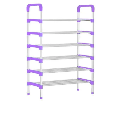 6 Layer shoe rack/ Tier Colored Stainless Steel Stackable Shoes Organizer Storage Stand-Z037