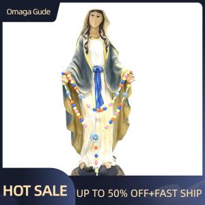 Omaga Cartoon Cross Pendant Necklace Kid Rosary Beads Catholic Religious Jewelry