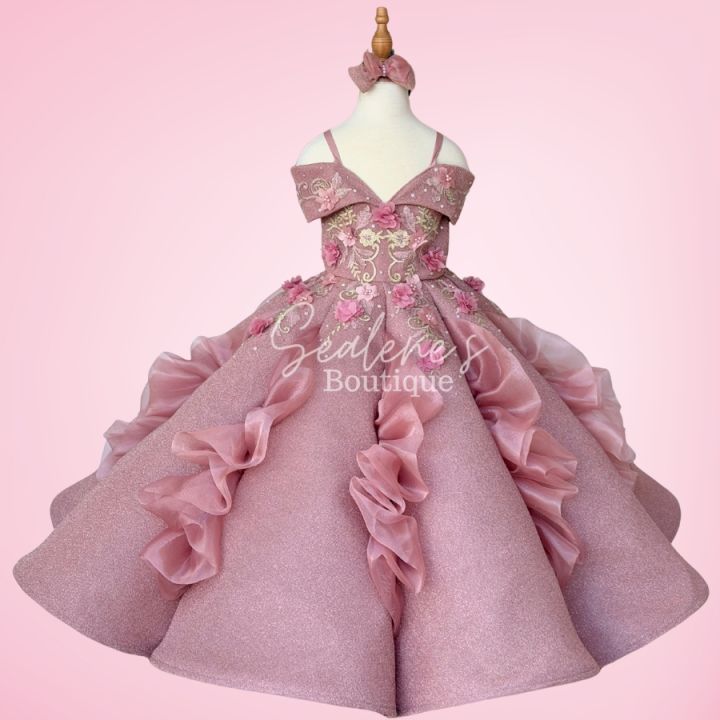 OFF SHOULDER UMBRELLA CUT BALL GOWN FOR KIDS | Lazada PH