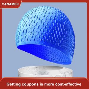 【CANAMEK 】 Silicone Water Drop Swimming Cap Adult Enlarged Bubble Swimming Cap Super Elastic Waterproof Ear Protection