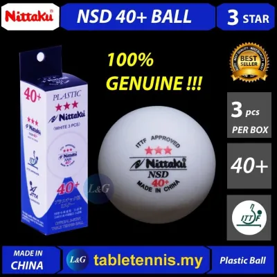 100% Genuine Nittaku Ball 3-Star NSD 40+ Official Table Tennis Ball Bola Ping Pong Original 3 pcs in box ITTF Approved