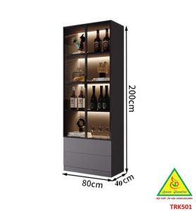 Tủ Rượu Trang Trí Phòng Khách Bằng Gỗ MDF Cánh Kính – Sang Trọng - Hiện Đại TRK501A - NỘI THẤT LẮP RÁP VIENDONGADV