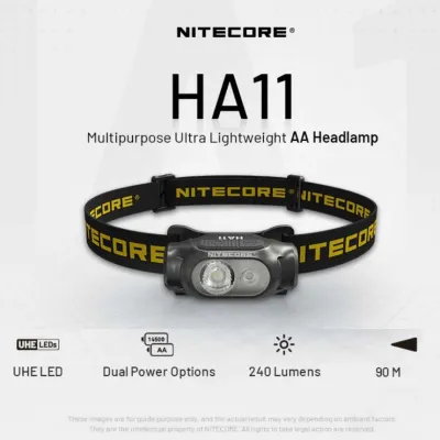 cuci gudang NITECORE Senter Kepala LED Headlamp Lightweight AA Battery 240 Lumens - HA11