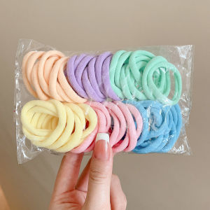 50Pcs/Bag Korean High Elastic Stretch Rubber Hair Bands Candy Color Hair Rope Hair Accessories