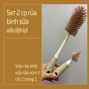 Cọ Rửa Silicon 2 Trong 1 - Vừa Rửa Bình Sữa Vừa Rửa Núm Ti Siêu Tiện Lợi
