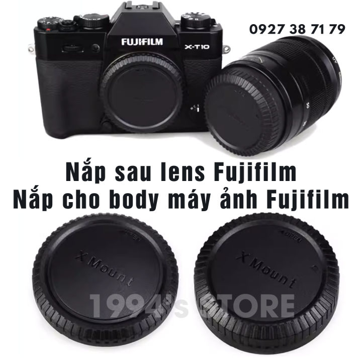 (CÓ SẴN) Combo Nắp sau lens, Nắp body cho lens/máy ảnh Fujifilm X mount ( Rear cap, body cap ngàm FX )