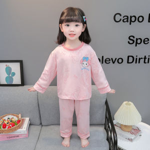 Hobibear Bộ Đồ pyjama cho bé hoạt hình dễ thương cho bé gái đồ ngủ ấm áp lông cừu mềm với thiết kế chống tĩnh điện mặc nhà mùa thu đông