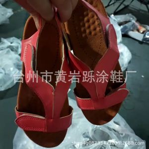 [Free Shipping] New in stock size 43 thick-soled wedge womens sandals with Velcro strap