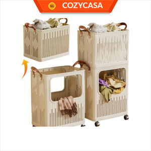 【COZYCASA】Foldable Clothes Basket/Stackable PP Basket/Hollow Out Laundry Basket