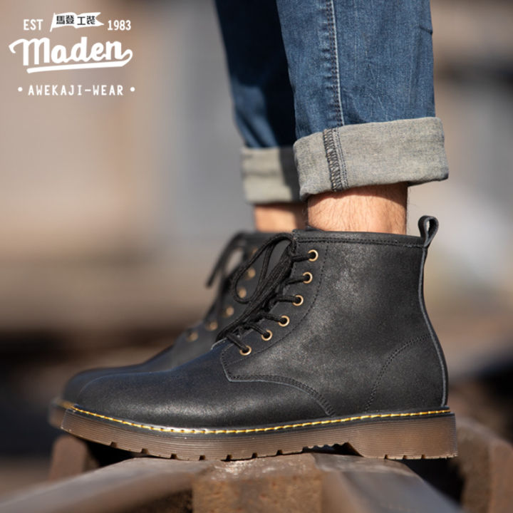 Maden brand high quality 2024 autumn new men tooling professional outdoor  riding Martin boots high help tooling boots wild England style black  fashion