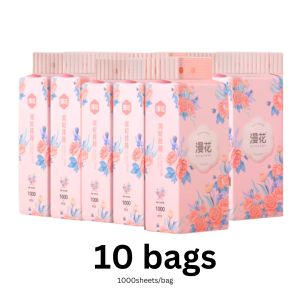 3PACKS WALL HANGING TISSUE 4PLY 1000PCS | WOOD PULP TISSUE (MP03)