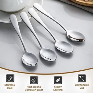 6Pcs Coffee Spoon Stainless Steel Mini Coffee Spoon 4.7 Inch Dessert Spoon Coffee Shop Supplies