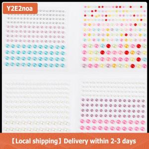 【Local shipping】 1 Sheet Plastic Semi-circular Pearl Decoration Stickers For DIY Face Beauty Makeup Nail Art Cell Phone Hair Accessories