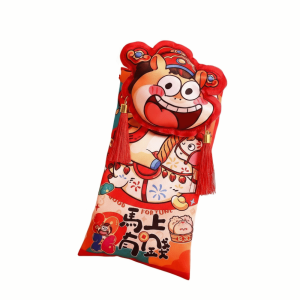 GAOSU Tassel Money Pocket With shoulder straps Cartoon Red Envelope Blessing Words Traditional New Years Blessing Bag Chinese Wedding