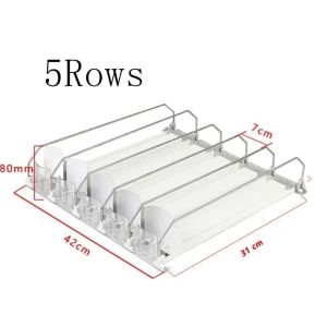 CHENJIE Spring Push Drink Organizer Dispenser Self-Pushing Adjustable Width Beverage Pusher Shelf Storage Shelf Glide Can Shelf Pusher Beverage
