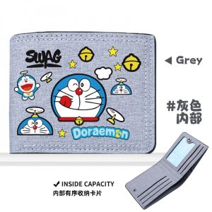 Mens Short 2025 New Wallet Simple Drivers License Card Holder Youth Canvas Doraemon Wallet