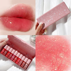 TEAYASON 10ชิ้น/1ชิ้นอย่างลิปเคลือบริมฝีปากกระจก Water Gloss ลิปกลอส Lipstick แก้วชุดลิปกลอส 10 ชิ้นหรือ 1 ชิ้น
