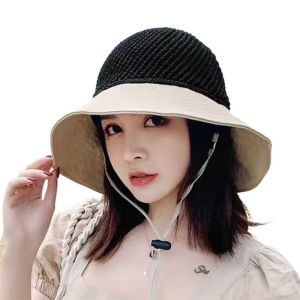 MIRELINA Phụ nữ Chống tia UV Mũ Panama Rộng vành Mũ đi biển Mũ che nắng Mũ che nắng Mũ tai bèo