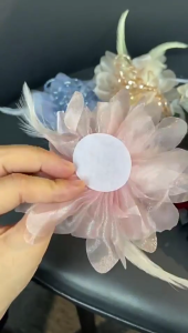 13Cm 3D Organza Lông hoa đính Cho Handmade Đầm buổi tối May Hoa Vũ Công Ăn Mặc Corsage May Trên Đính