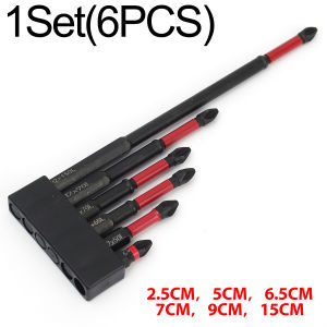 12PCS Magnetic Impact Phillips Bit Non-slip Shockproof Screwdriver Drill Bit Hex Shank Alloy Steel Bit Power Electric Screwdriver Tips