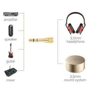 PLAYOU Original 3.5mm to 6.5mm 6.35mm Male to Feamle Audio Cable Adapter 6.35 Jack To Plug 3.5 Jack Stereo AUX Converter Amplifier