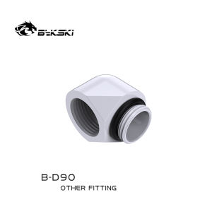 Bykski Black White Silver Gold G1/4 Thread 90 Degree Fitting Adapter Water Cooling Adaptors Thread Length 10MM B-D90