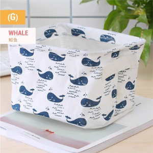 Ready Stock Rectangle Foldable Lightweight Small Cheap Cute Fabric Basket Bucket Box Storage Wardrobe Closet Table Desk Organizer Home Bedroom Bathroom Toilet Office Kid Socks Stationery Cosmetic White Grey Black Green Yellow Arrow Grid Whale Animal