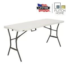 Lifetime Folding Table 42 Inch Height Adjustable Fold-in-half– Gloria Bazar