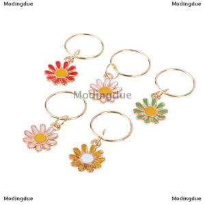 [COD] Modingdue 5Pcs set Daisy Flower Alloy Knitting Stitch Markers Zinc Alloy Flower Pendant Multicolor For Knitting Tools DIY Findings