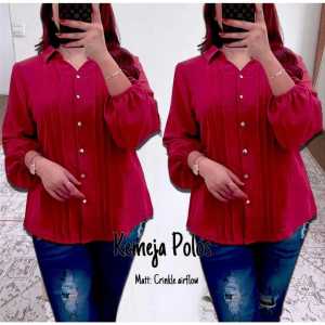 Terbaru !! Kemeja Crinkle Kekinian Kemeja Viral - Kemeja Model Lipat Garis Depan