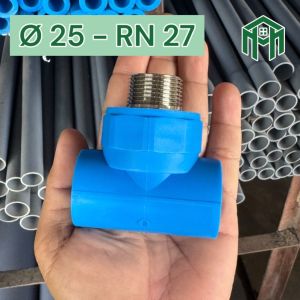 Tê nước nóng nhựa PPR phi 20 và 25 - răng TRONG răng NGOÀI 21 và 27 hiệu Bình Minh (BM)