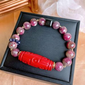 [MY🇲🇾 Ready Stock ] 🔮🔥朱砂九眼天珠 + 梅花碧玺 + 蓝砂石 + 黑曜石方块手串 ｜九眼开运 ✦ 招财纳福 ✦ 守护能量 ✦ 提升人缘 ✦ 避邪挡煞｜