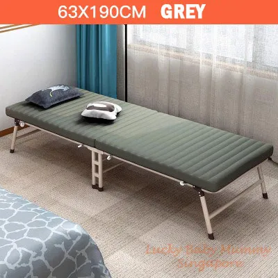 Foldable Single Bed with Adjustable Backrest Minimalist Cooling Breathable Reclining Lazy Sofa Frame Mattress/Rainbow Culture