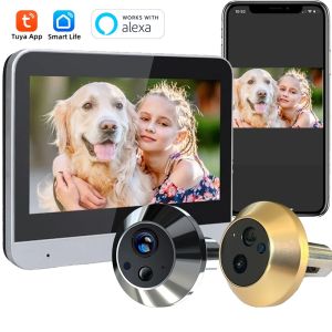 Tuya Smart 3MP WiFi Peephole Video Door Camera Security one-way Audio Night Vision 4.3 HD Video Door Camera