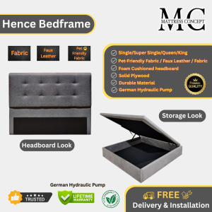 Mattress Concept Hence Storage Bedframe Pet Friendly Fabric/FauxLeather/Fabric All Size Available