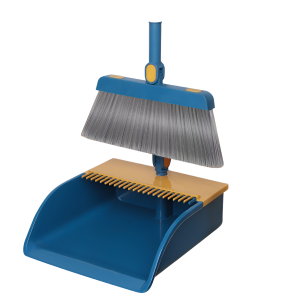 ที่ตักขยะ ไม่จําเป็นต้องบํารุงรักษา ไม้กวาดบ้าน ขนนุ่ม นุ่มนวลและไม่ทําให้พื้นเสียหาย มัลติฟังก์ชั่น