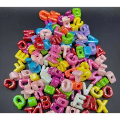 250grams mix letter beads chunky letter per color (22mm）