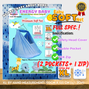 CANDY ONE Baby Cradle Net Kain Buaian Baby XL Sarong Kain Buai Baby Spring Cot Net Kain Ayunan Bayi Sarong Tidur Baby Net
