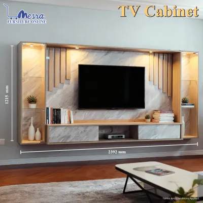 MESRA - 8ft Modern TV Cabinet LED / Wall Mounted Tv Cabinet / Hall Cabinet / LED TV cabinet / Kabinet TV Gantung / Almari TV