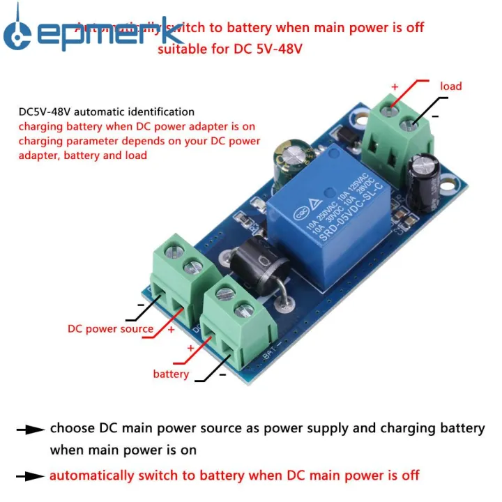 Powerpath Switch Module 5v Lepmerk Emergency Power Switch Module DC 5V-48V 10A Automatic Power ...