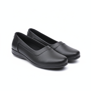 Lika Kartini - Sepatu Pantofel Pantopel Wanita Slip On Kulit Hitam Formal Kerja Hak 3 Cm