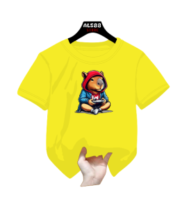 Baju kaos anak-anak size S - XXL (1-10th) gamabar CAPYBARA bahan katun - Atasan anak Laki-laki dan perempuan