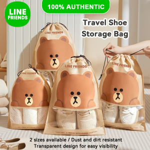 LINE FRIENDS Shoe Storage Bag 3-Pack Dustproof Drawstring Travel Pouch LFB345