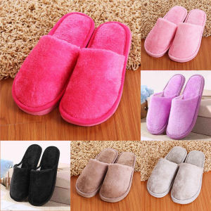 Hangqiao Long Plush Cotton Slippers - Soft Indoor Winter Shoes for Family - 1 Pair - Available in Multiple Colors and Sizes (Women's and Men's)