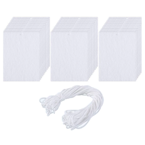 30 Pcs Sublimation Blank Air Freshener Sheets with Elastic Cord Felt Thermal Transfer for Key Chain Double-Side for Key