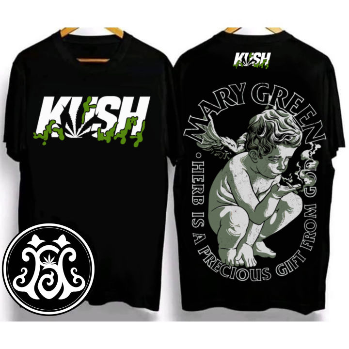 original KUSH แขนสั้นรูปปั้น 3D(สีดำ) classic COTTON kush clothing แขน ...
