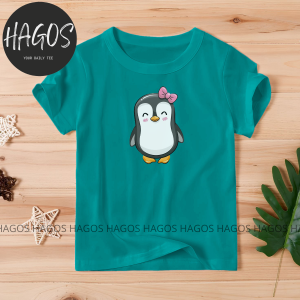 HAGOS ATASAN KAOS KIDS ANAK CEWEK PEREMPUAN COTTON KATUN LENGAN PENDEK DISTRO PENGUIN