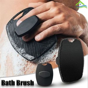 1 PC Soft Silicone Body Scrubber Portable Bath Brush with Handle Shower Massage Tools Cleaning Exfoliating Bath Brushes
